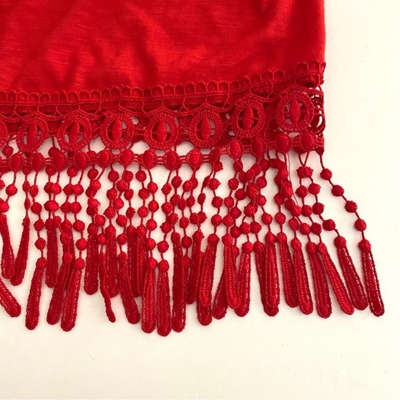 Patriotic Red Halter Top Tassel Shirt Junior XL (15-17) Summer Casual - Picture 8 of 13